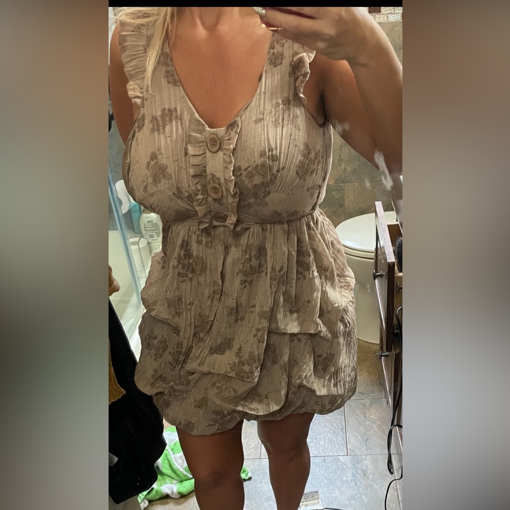 Mustard seed balloon skirt dress